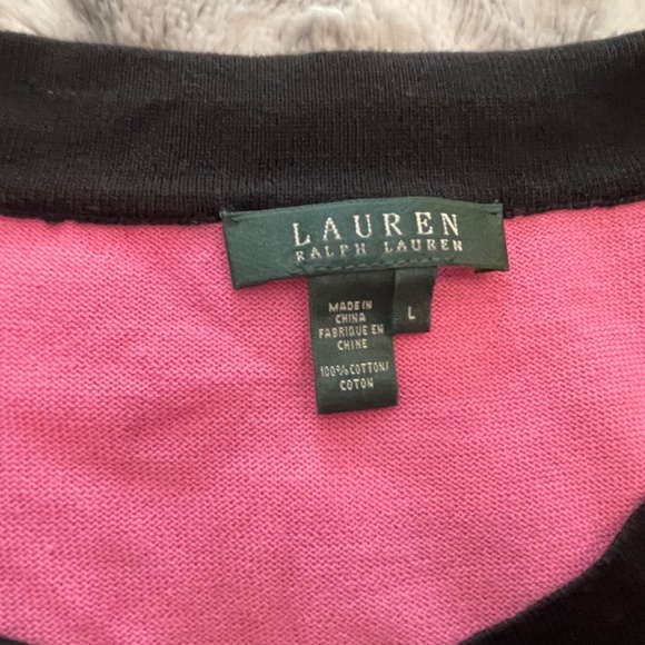 VINTAGE Ralf Lauren pink sweater/top with short sleeves, cotton ,,size L - Picture 3 of 3